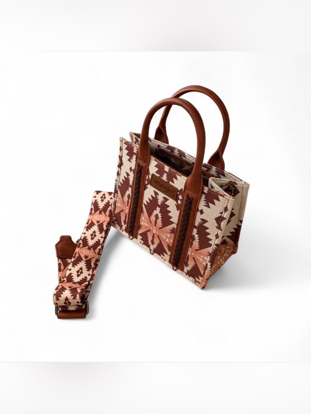 Wrangler Southwestern Aztec Print Crossbody Tote Bag Western Purse - Picture 5 of 5